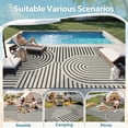 thumbnail image 3 of VUNATE Outdoor Rug Carpet 5'x8' Waterproof Reversible Patio Rug Portable Boho Indoor Outdoor Rug Plastic Straw Rug for Beach RV Camping Garden Picnic Deck Backyard Modern Porch Decor Gray and Beige, 3 of 8