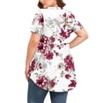 thumbnail image 5 of TARAINYA Plus Size Blouses for Women Button Short Sleeve Shirts Casual V Neck Tunic Tops, 5 of 10