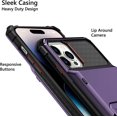 thumbnail image 4 of for iPhone 14 Pro Case Wallet Cover 4-Card Credit Card Holder ID Slot Scratch Resistant Dual Layer Hybrid Protective Hard Shell Rugged TPU Bumper Armor Case for iPhone 14 Pro case Grey Purple, 4 of 12