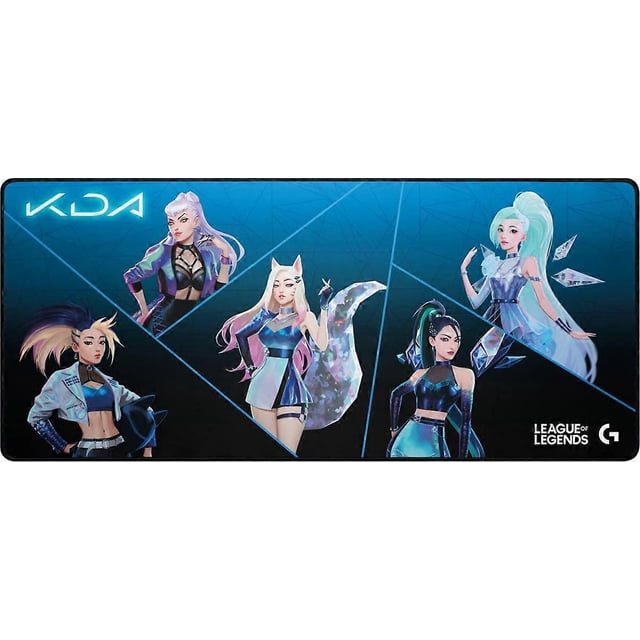 G 840 K/DA XL Fabric Gaming Mouse Pad, 3mm Thin and Strong Rubber Base, Official League of Legends Gaming Accessory - Colorful