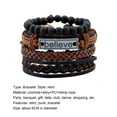 thumbnail image 6 of NUZYZ 4Pcs/Set Men Adjustable Faux Leather Braided Rope Believe Letters Beaded Bracelet, 6 of 7