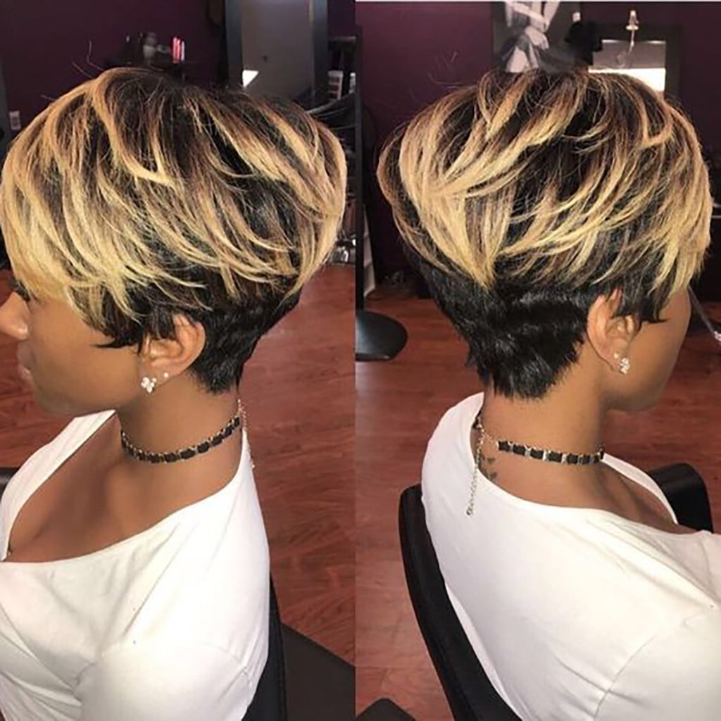pstuiky Brazilian Sexy Short Wavy Curly Parting Synthetic Wig Wave Black Women Wigs Sale Walmart