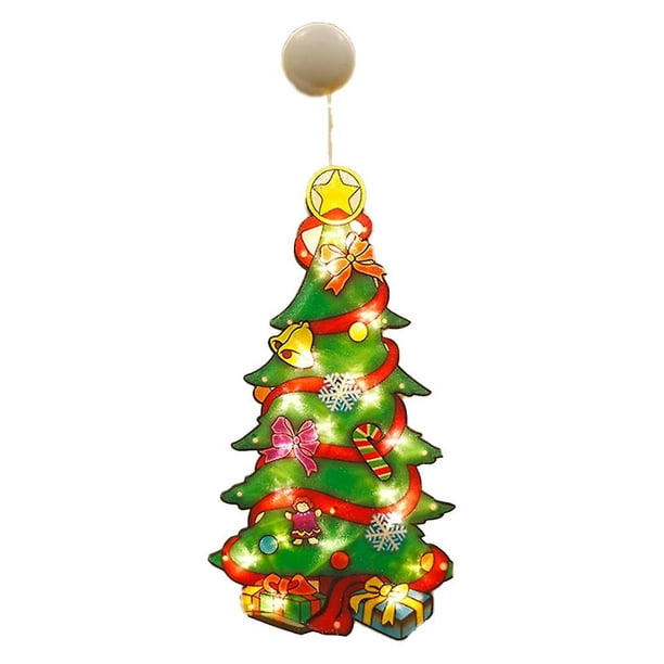 Luces navideñas para decoración de ventanas, cadena de luces colgantes con ventosa para ventana, regalo de decoración para fiestas navideñas, grande