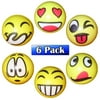 Pogo Emoji Face Foam Balls for Inflatable Games, 6 Pack