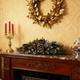 thumbnail image 4 of 30 Inch Christmas Table Centerpiece, 3-Candle Holder With Artificial Holly Berries Pine Cones, For Dining Table Holiday Party Fireplace Decoration, 4 of 6