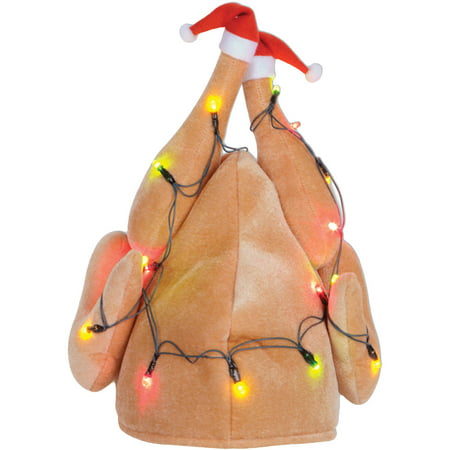 Light-Up Christmas Turkey Hat Adult Halloween Accessory