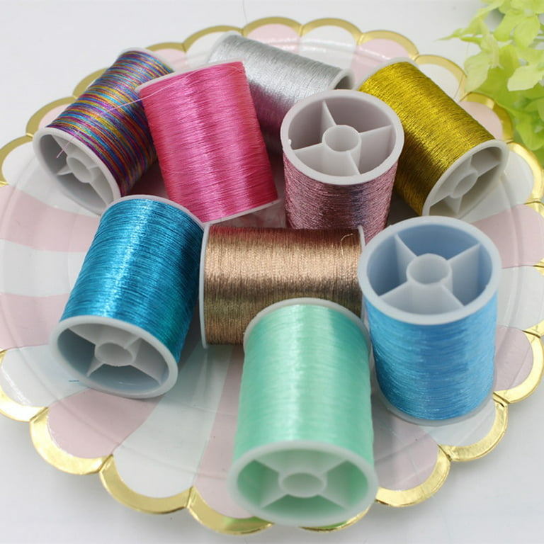 Metallic Glitter Thread 8 Pack 1mm Shiny Decorative Embroidery Sewing Craft  DIY 