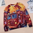 thumbnail image 6 of Fire Engine Car Truck Women's Floral Printed Sweatshirt Long Sleeve Crewneck Casual Loose Vintage Graphic Pullover Tops, 6 of 7