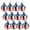 Americana Orbs, variant on Current Shiny Glass Hearts Valentine's Day Ornaments - Set of 12, Holiday Mini Tree Home Decorations