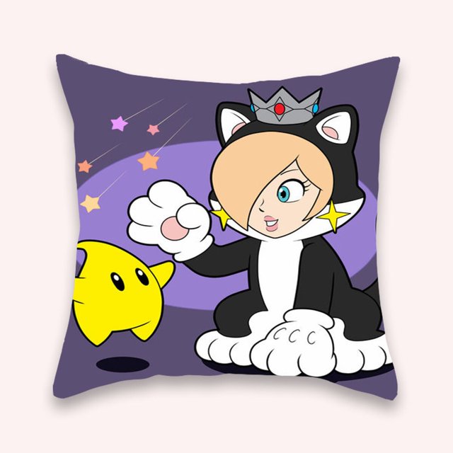 45x45cm Super Mario Bros Funda de almohada cuadrada Yoshi Luigi Anime Personaje de dibujos animados para niños Funda de almohada de hilo corto Decoración del hogar Regalo de Navidad zhangmengya LED