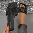 thumbnail image 3 of Eltusu Women Flat Slide Sandals, Fashion No Slip PU Open Toe Summer Shoes Black Size 7, 3 of 10