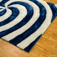 thumbnail image 4 of Allstar Blue Shaggy Area Rug with 3D Spiral Design. Contemporary Formal Casual Hand Tufted (7' 6" x 10' 5"), 4 of 7