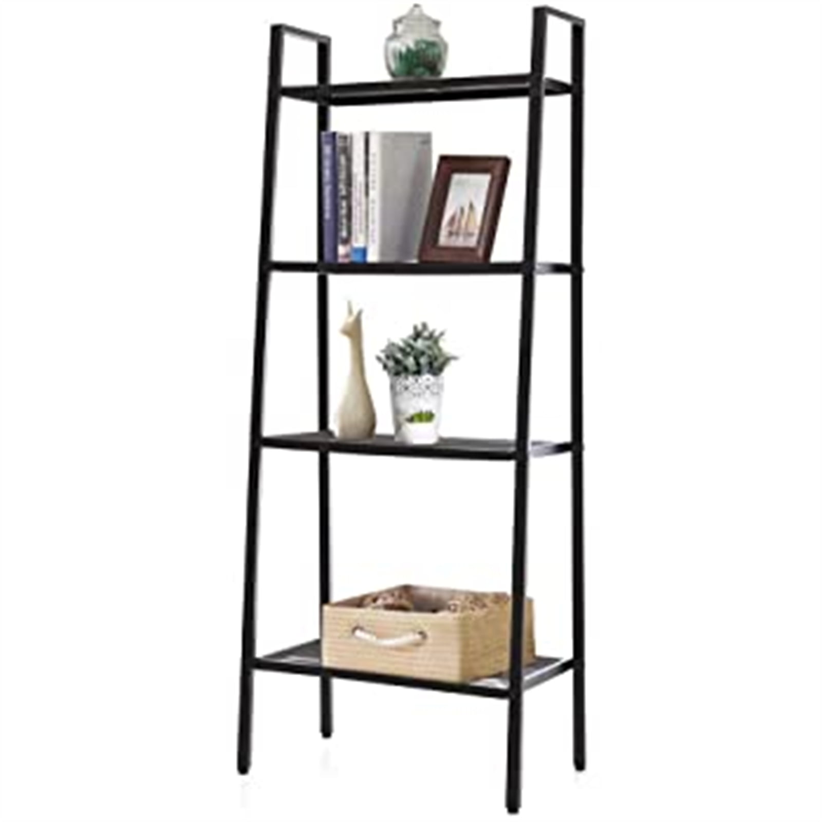 4 Tiers Bookshelf, AIJIA Modern Book Shelf with Metal Frame and Wood