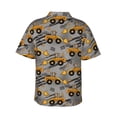 thumbnail image 3 of Uemuo Retro Excavator Printed Regular Fit Short Sleeve Casual Hawaiian Shirt for Men,Aloha shirt,Tropical shirt,Floral print shirt,Vacation Beach shirt-X-Large, 3 of 9