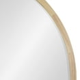 thumbnail image 4 of Kate and Laurel McLean Mid-Century Wood Framed Wall Mirror, 30 inch Diameter, Natural, Decorative Modern Round Mirror, 4 of 7