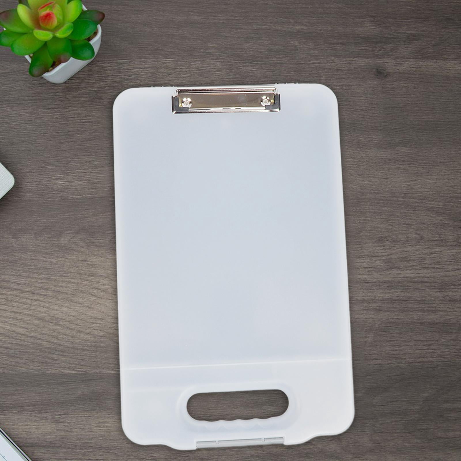 figatia Clipboard with Storage Document Case A4 Paper Folder Storage Clipboard Nursing Clipboard for Classroom Restaurant Home Lawyer , White