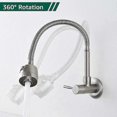 thumbnail image 4 of Wall Mounted Kitchen Faucet 360 Rotatable With Cold Water Kitchen Sink Mixer Tap Functions Single Cold Wall Mounted Faucet On Brushed Surface Spri n, 4 of 5