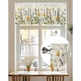thumbnail image 7 of Rod Pocket Window Valances Watercolor Daisy Lavender Eucalyptus Short Kitchen Curtains Vintage Beige Letter Window Treatment Drapes for Bedroom Bathroom Living Room 54x18In,1 Panel, 7 of 7