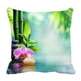 thumbnail image 1 of EREHome Spa Candle Stone Bamboo Nature Water Pillow Case Cover Set 16x16 Inch, 1 of 1