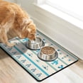 thumbnail image 2 of Boho Retro Floral Pet Feeding Mat-Abstract Art Geometric Absorbent Pet Placemat for Food and Water Bowl, with Waterproof Rubber Backing, Quick Dry Water Dispenser Mat for Dog and Cat (24"x32"), 2 of 7