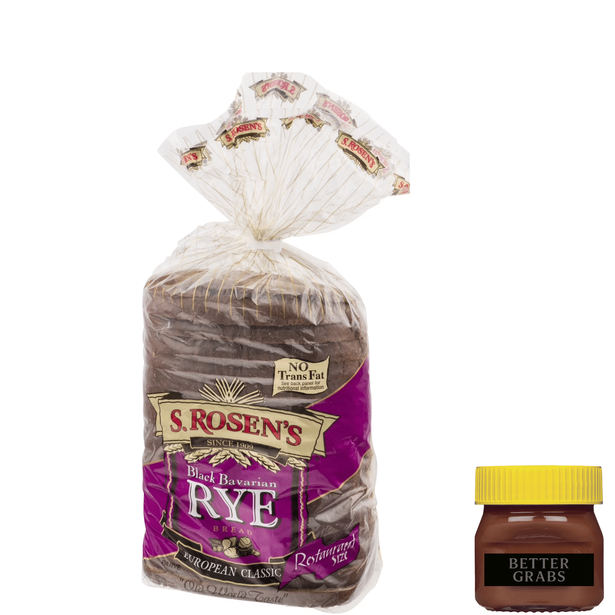 S. Rosen's, Cocktail Rye Bread, Case of 4 Loaves, Pumpernickel