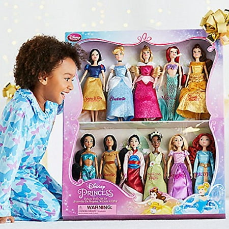 Disney Exclusive Princess Doll Collection - 12''- (11 Dolls:Snow White, Cinderella, Aurora, Ariel, Belle, Jasmine, Pocahontas, Mulan, Tiana, Rapunzel, and Merida)