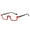 Red, variant on Blue Reversal Half Rimless Reading Glasses 3.0, Fashion Rectangle Presbyopia Glasses for Men and Women, HD Half Moon Spring Hinge Readers +3.00