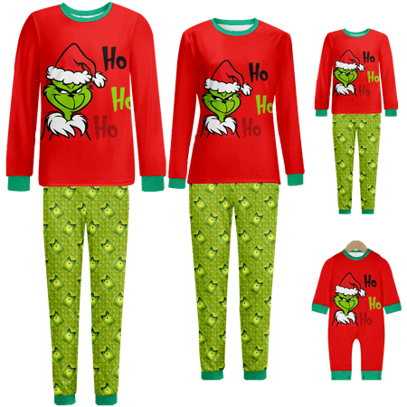 

Family Christmas Pajamas Sleepwear Set Christmas Santa Monster Cartoon Print Baby-Kids-Adult-Pet Size 2 Pieces Top and Pants Bodysuits Unisex Pajamas Sets