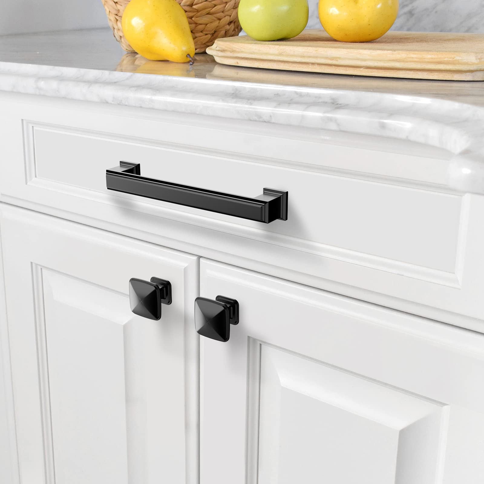 10 Pack K0003MB Matte Black Cupboard Drawer Knobs Kitchen Cabinet Knobs Single Hole Cabinet Handles Dresser Knobs