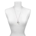 thumbnail image 3 of Delight Jewelry Silvertone Key - Oval Seal Be Strong and Courageous Engraved Cross Zoey Necklace, 28", 3 of 4