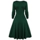 thumbnail image 4 of Gibobby Vestido Elegante Plus Bowknot Vestido de mujer Botón vintage Tamaño simulado Encaje Flor Vestido de fiesta Vestido de mujer(Verde, L), 4 of 5