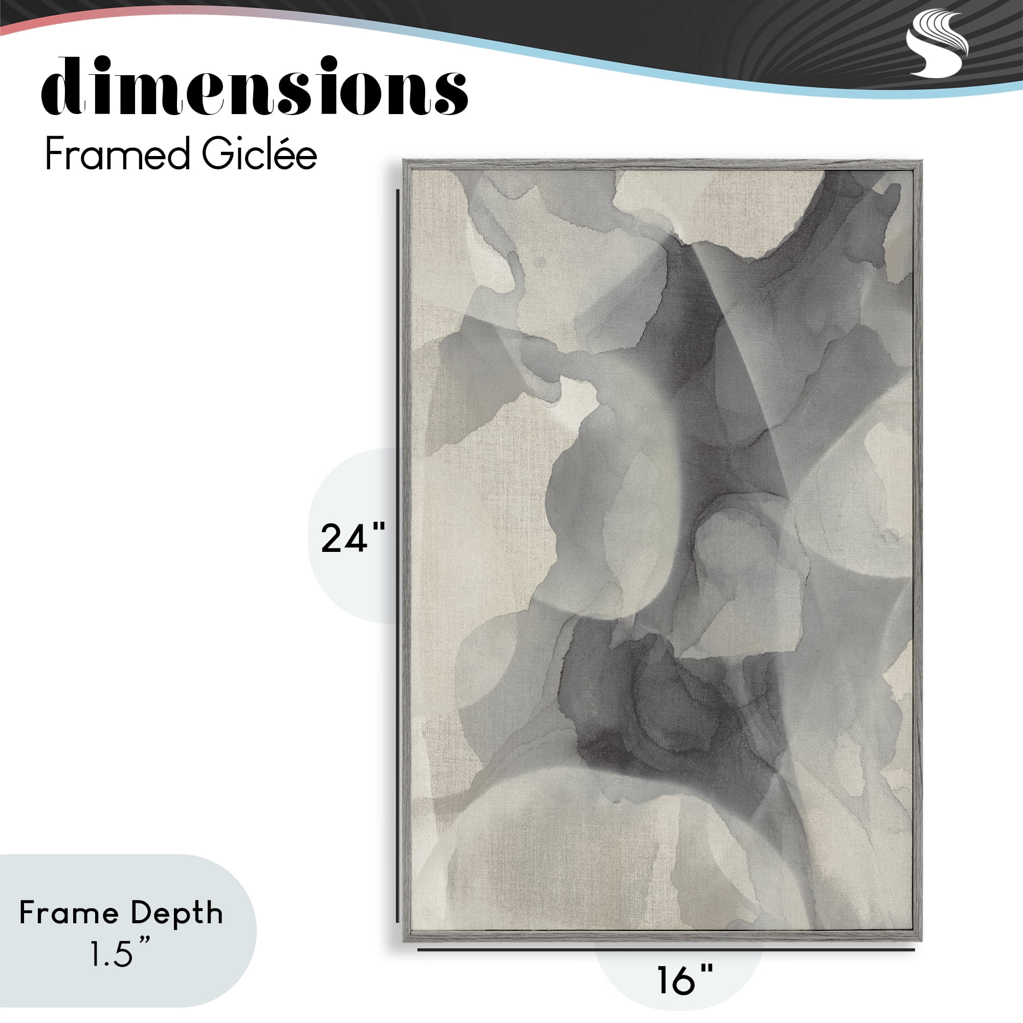 Stupell Industries Mottled Monochrome Abstract Gray Framed Giclee Art, design by Kippi Leonard