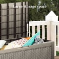 thumbnail image 5 of PATIOEASY 100 Gallon Lockable Resin Deck Box,Waterproof & Outdoor Toys Storage Box for Outdoor Cushion Storage and Outdoor Delivery Storage-Brown, 5 of 9