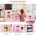 thumbnail image 4 of LINLUX Pretend Kids Play Kitchen, Toy Kitchen Playset for Toddler, Wood Kitchen Sets Baby, Pink, 4 of 8