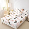 thumbnail image 4 of Feelyou Boho Cactus Plant Queen Sheet Sets, Tribal Bowknot Cowgirl Bed Set, 4-Piece, 4 of 7