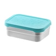 thumbnail image 2 of Lunch Bento Boîte à en Acier Inoxydable avec Couvercle en Silicone, Contenant de Rangement Alimentaire Réutilisable et Étanche pour la Préparation des Repas, 16 x 11,5 x 5,6 cm, Bleu/ Rose/ Violet/orange, Lot de 1, 2 of 6