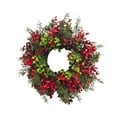 thumbnail image 4 of Corona navideña para puerta de 38 cm, adorno para fiestas navideñas, corona de invierno para chimenea, puerta principal, jardín y decoración del hogar Verde oscuro y verde claro, 4 of 9