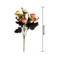 thumbnail image 3 of Inteprter Flores de rosas artificiales de seda, ramo de boda Floral, decoraciones para el hogar y fiestas Flores artificiales rojo naranja, 3 of 4