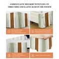 thumbnail image 6 of Boho Sage Bed Skirt California King Size 18&nbsp;Inch Drop, Green and Brown Striped Geometric Retro Farmhouse Wrap Around Dust Ruffle Bedskirts, Easy Fit Bedskirt with Adjustable Elastic, 6 of 8