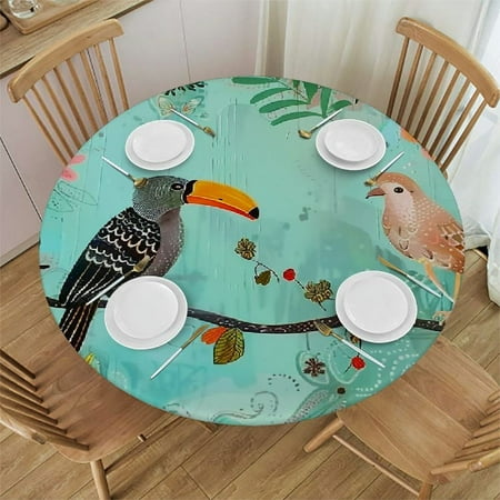 WYYP Hawaii Flamingo Palm Leaves Tablecloth Disposable Tropical Table Covers for Birthday, Luau Decorations, Kitchen Dining Room, Baby Shower Decorations 46-50