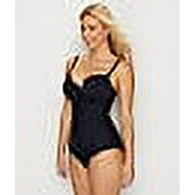 Women's Pour Moi 6012 Splash Padded Underwire Control One Piece Swimsuit  (Black 36G)