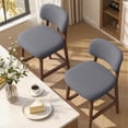 thumbnail image 5 of Hawsaiy Counter Height Bar Stools Set of 2, Mid Century Modern Boucle Barstools with Solid Wood Frame, Upholstered Kitchen Island Stools with Backrest & Footrest, Gray, 5 of 6