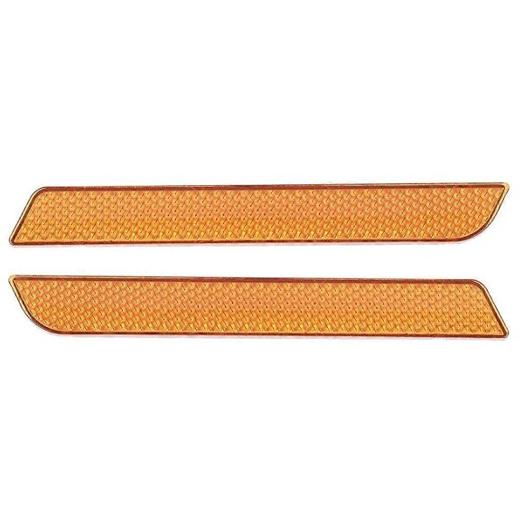 Pair of Saddlebag Reflector Latch Cover Safety Warning Small Size Fit for Touring FLT FLHT FLHRCYellow