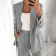 thumbnail image 3 of Lightning Sales of Today Prime, BiZtdJrK Women's Blazers & Suit Jackets Plus Size Solid Long Sleeve Formal Jacket Solid Office Work Business Casual Outfits Gray XXXXXL, 3 of 4