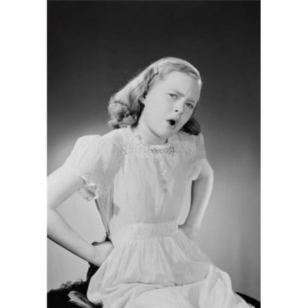Portrait of Teen Girl Grimacing Poster Print - 18 x 24 in.