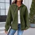 thumbnail image 7 of Breezora Ladies Casual Waffle Knit Hooded Jacket Loose Fit Drawstring Comfortable Fall Winter Outerwear Coat L Size Green, 7 of 7