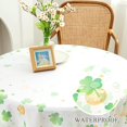 thumbnail image 4 of St. Patricks Day Tablecloth Round 60 Inch, Waterproof Clover Themed Table Cloth, Washable Table Cover for Holiday Dinner Party Decoration, 4 of 6