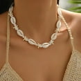 thumbnail image 2 of Bohemian Shell Chain Clavicle Necklace Fashion Rice Beads Multi Layered Necklace Summer Sexy Beach Jewelry Gifts, 2 of 10