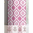 thumbnail image 5 of Pink Sheer Curtains 63 inches Long 2 Panels Set Morocco Geometric Abstract Tiers Sheers Rod Pocket Small Window Short Curtains for Kitchen Cafe, Each 52" W x 63" L, 5 of 7