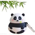 thumbnail image 1 of Estuche para AirPods, súper lindo, creativo, divertido, panda gordo sentado comiendo bambú, estuche para AirPods, encantador estilo animal, funda protectora de silicona suave para AirPods 1 y 2., 1 of 5